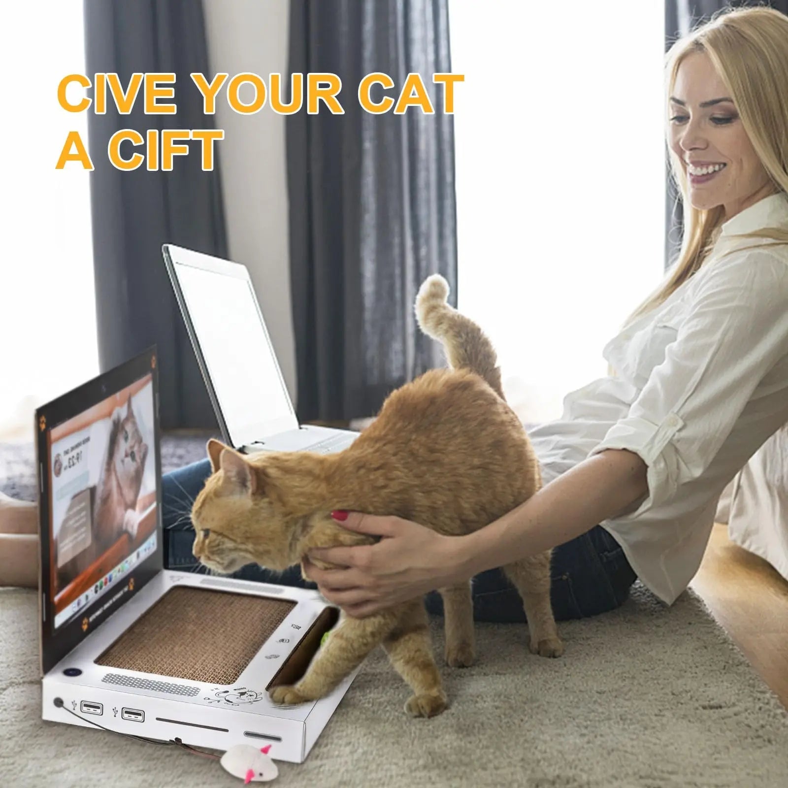 Katzenkratzbrett Laptop