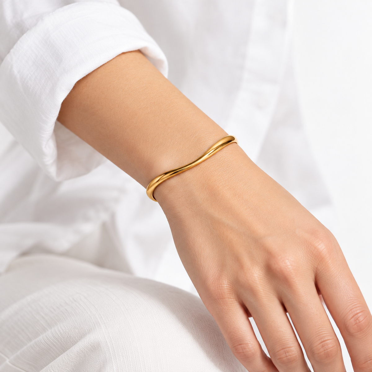Minimalist Gold-Tone Open Cuff