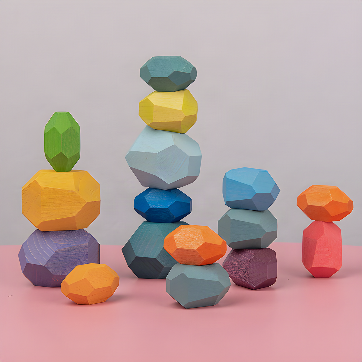 Wooden Balancing Stone Blocks