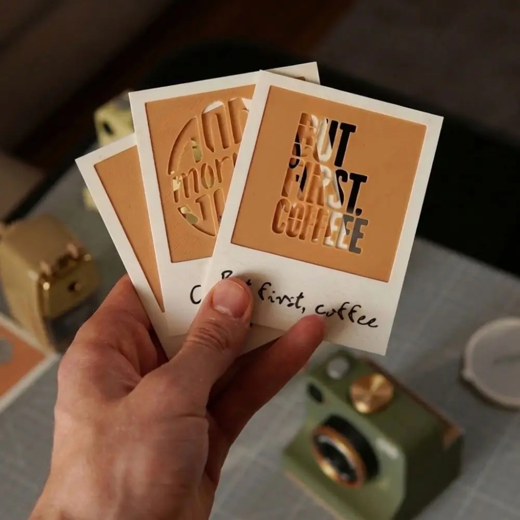 Camera-Shaped Latte Art Stencil Tool
