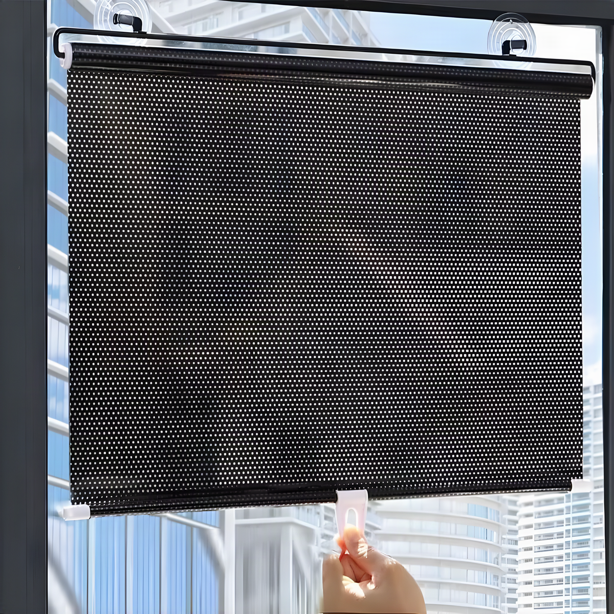 Suction-Cup Roller Window Shade