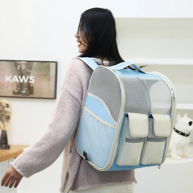 Pet Trolley Bag Cat Bag Large Capacity Portable Breathable Backpack