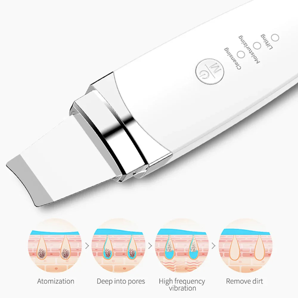 Ultrasonic Peeling Beauty Instrument Facial Scrubber Cleaner