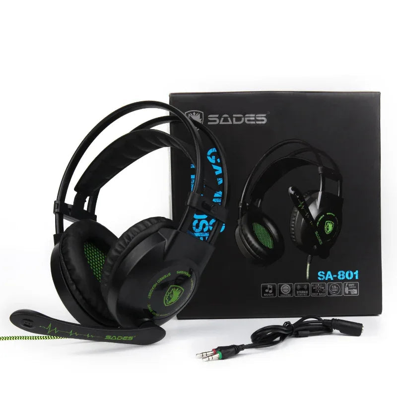 Gaming Headset With Adjustable Headband & Comfortable Earmuffs