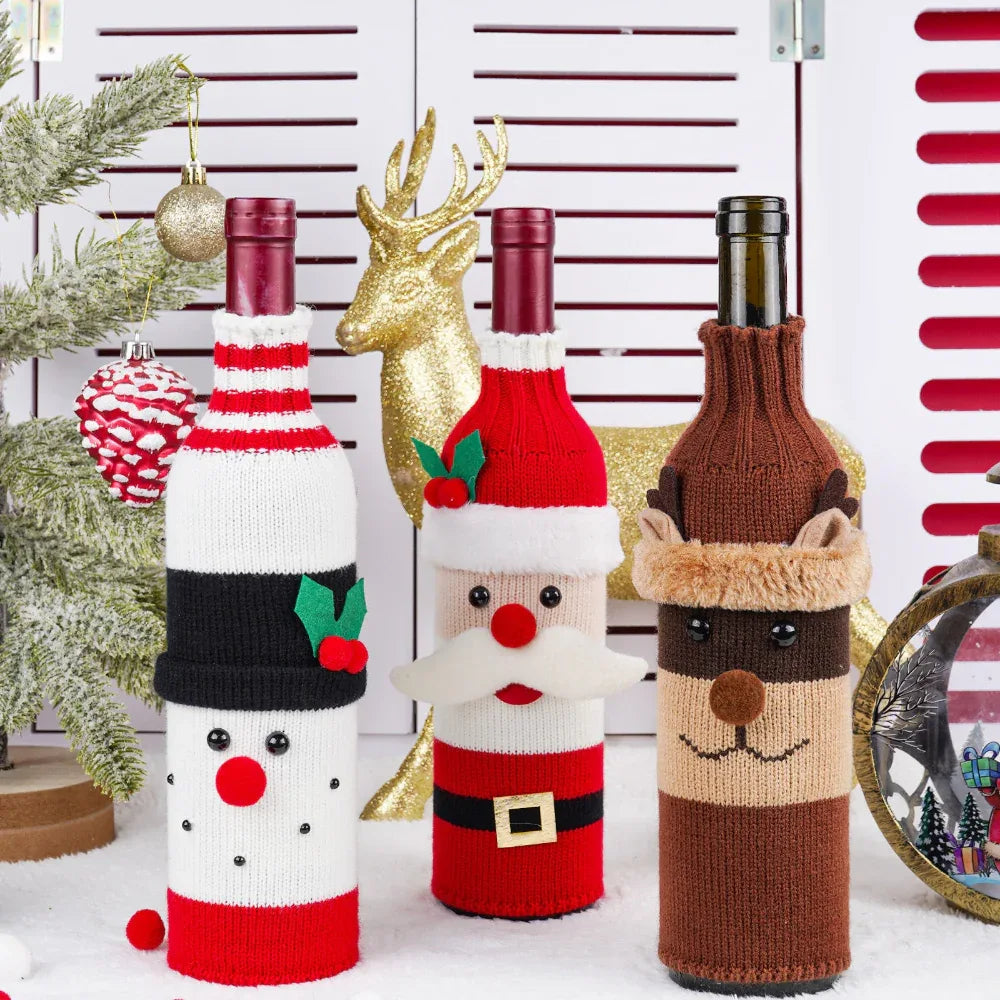 Home Fashion Simple Christmas Table Decorations Bottle Cover
