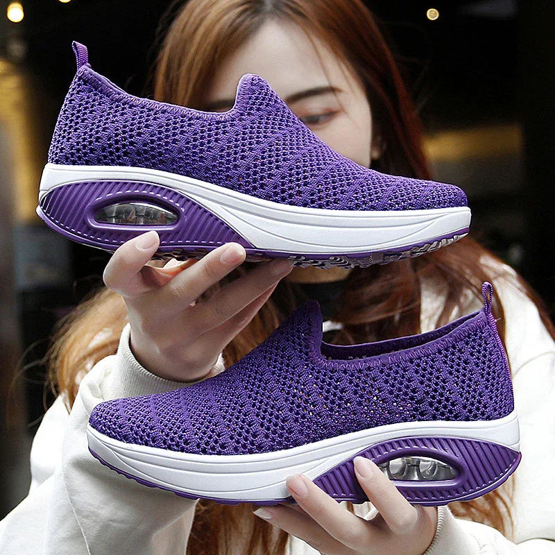 Women's Fashion Shoes Fly-Knit Breathable Outdoor Sneakers