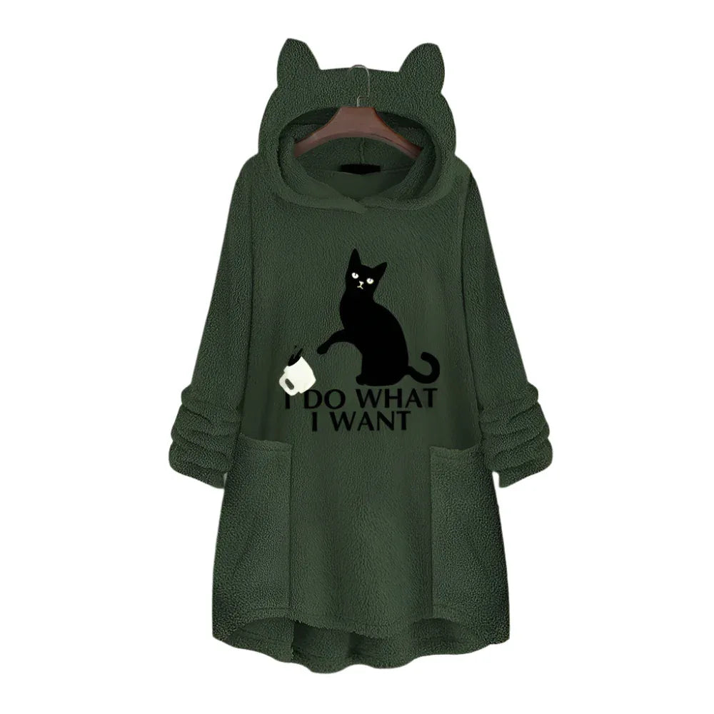 Women's Long Cat Hoodies