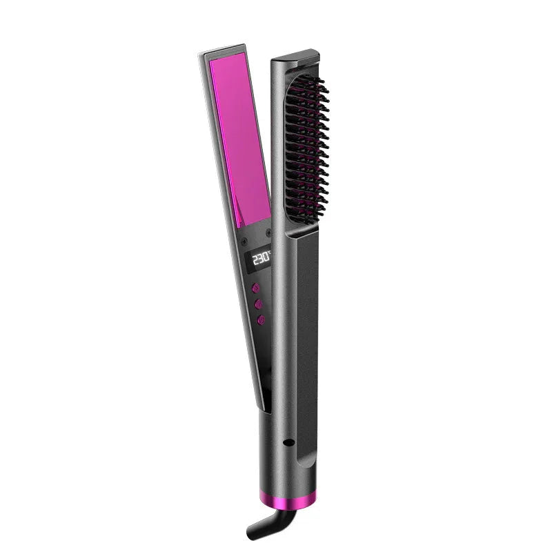 Three-in-one Multifunctional Hair Straightener Comb Roll Splint Wet And Dry Hair Dual-Use