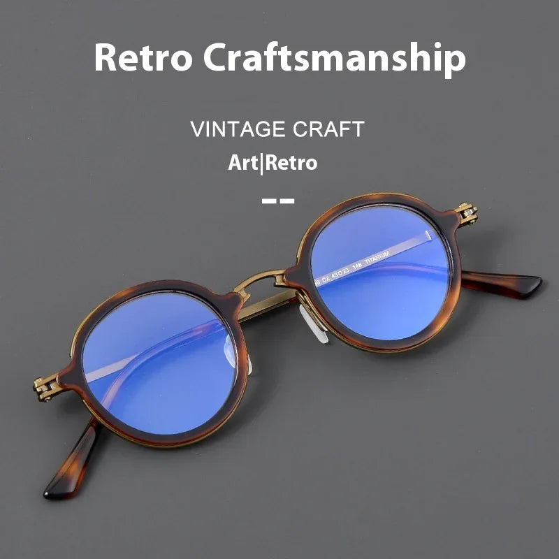 Pure Titanium Fashion Retro Trend Anti-Blue Light Glasses