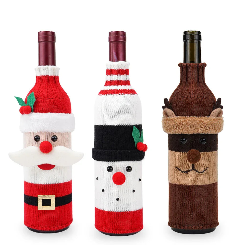 Home Fashion Simple Christmas Table Decorations Bottle Cover