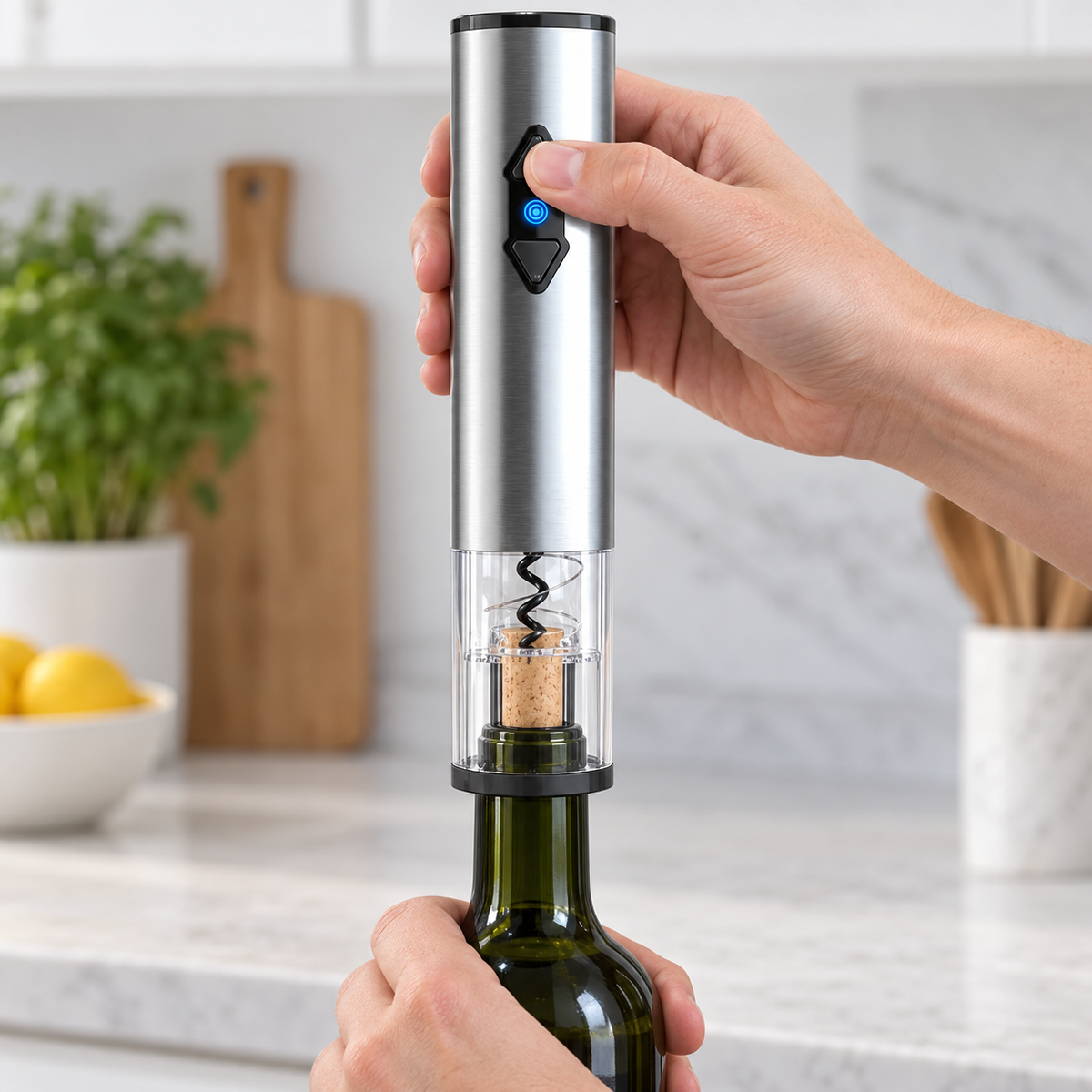 Push-Button Electric Wine Corkscrew