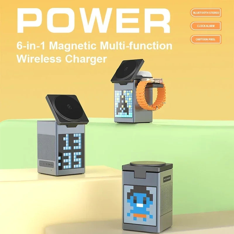 6-in-1 Magnetisches kabelloses Ladegerät &amp; Lautsprecher