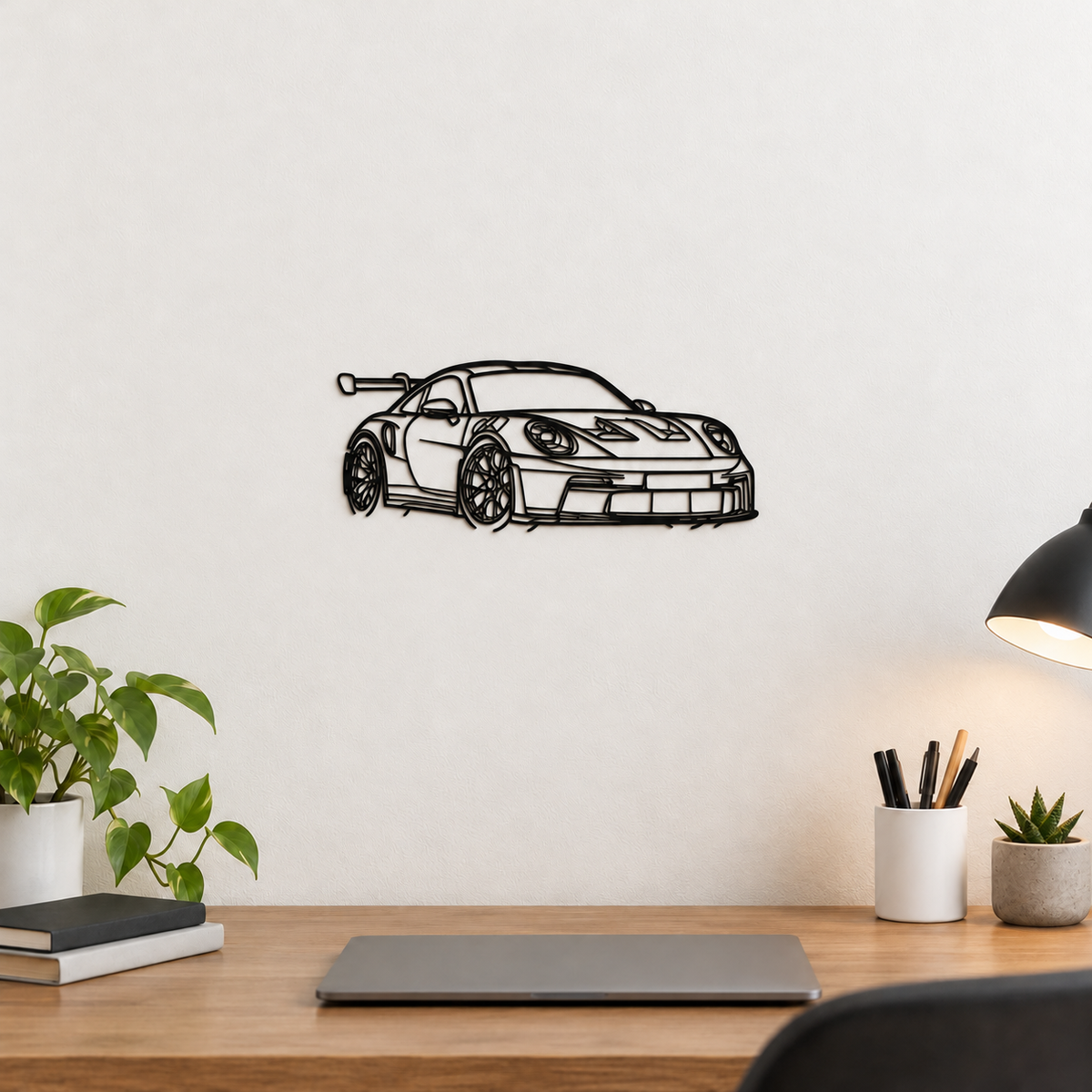 Sports Car Metal Outline Wall Art