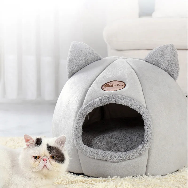 Kleiner Winterkatzenbettkorb Höhle