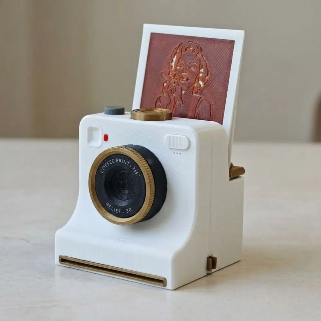 Camera-Shaped Latte Art Stencil Tool