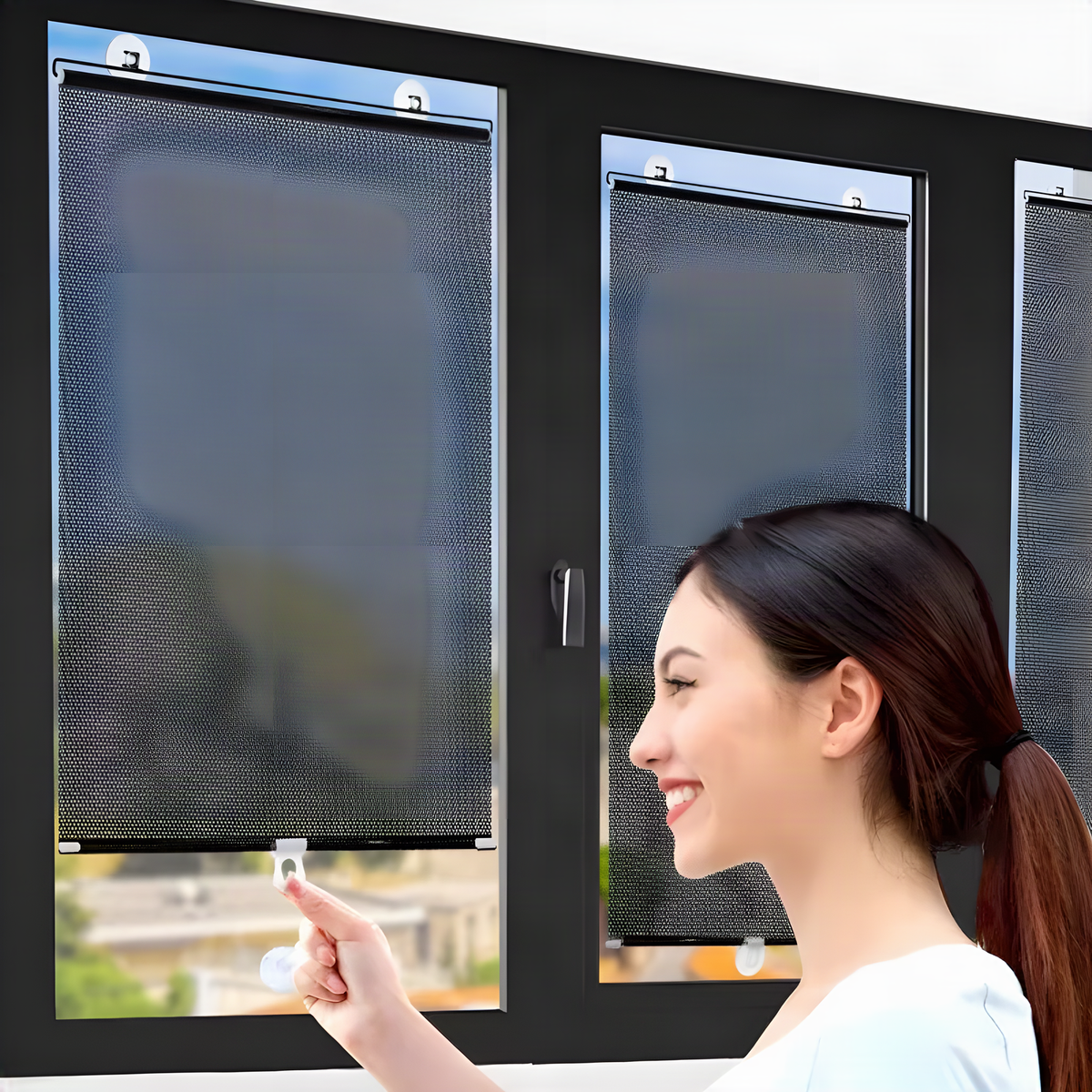 Suction-Cup Roller Window Shade