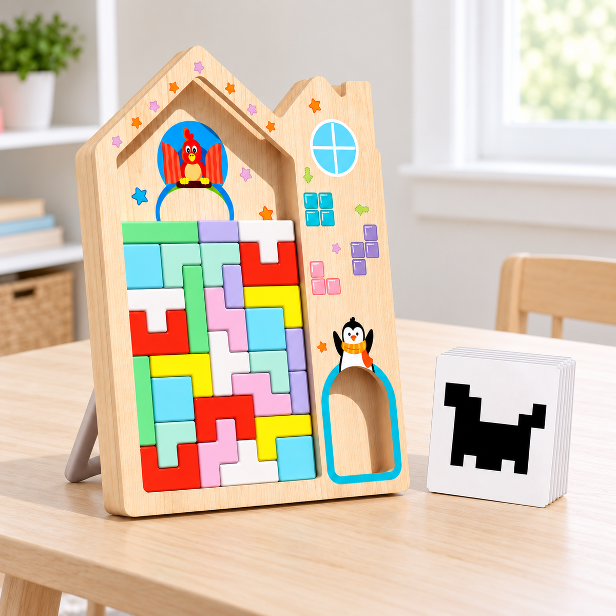 Penguin Wooden Block Puzzle Board