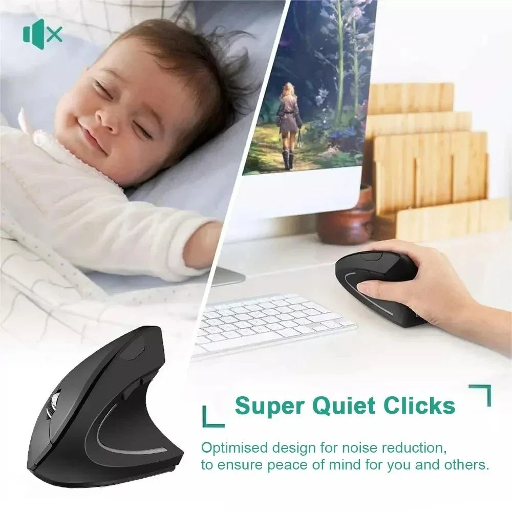 Vertikale ergonomische kabellose Maus