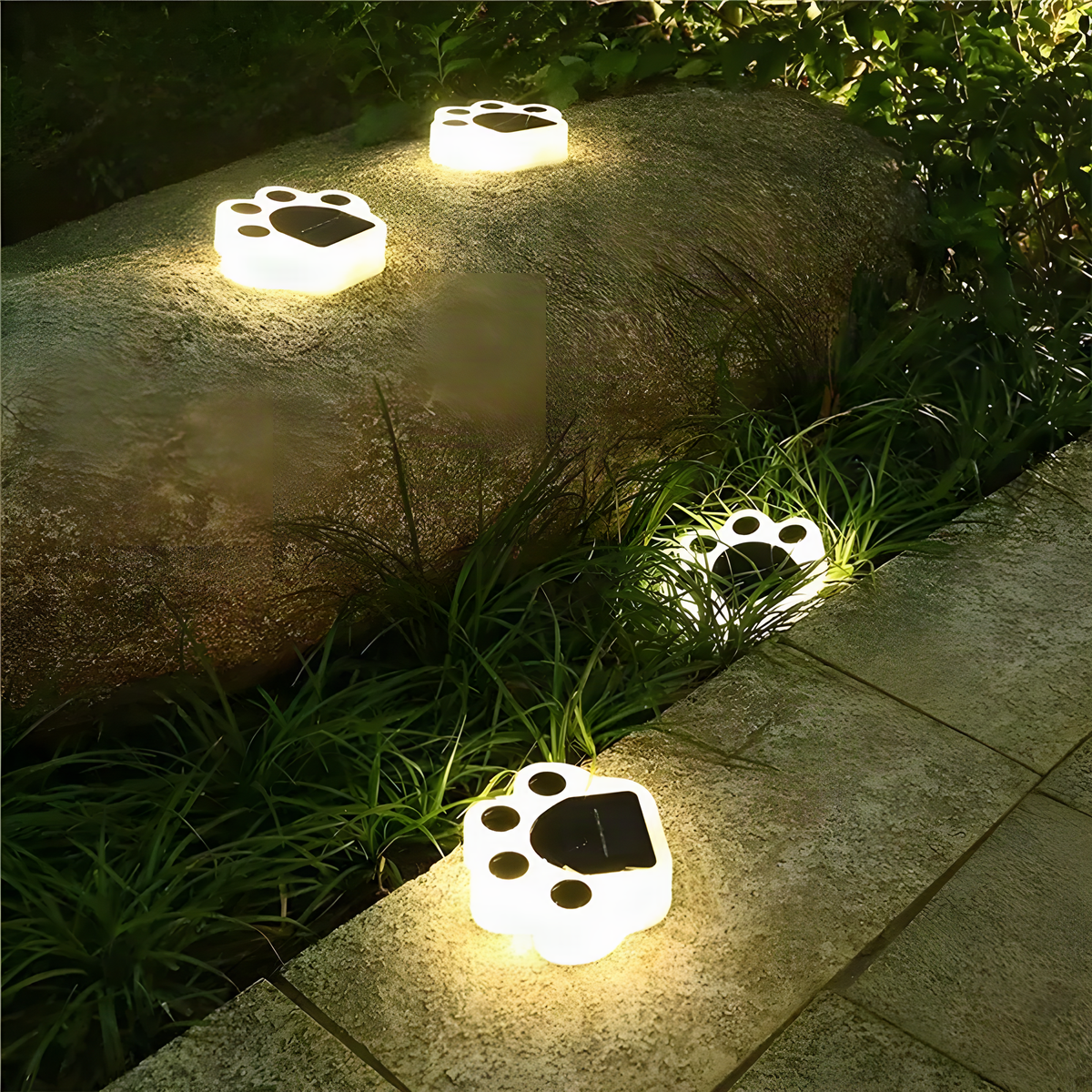 Solar Paw Print Garden Lights