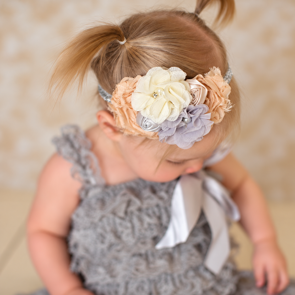 Floral Glitter Baby Headband