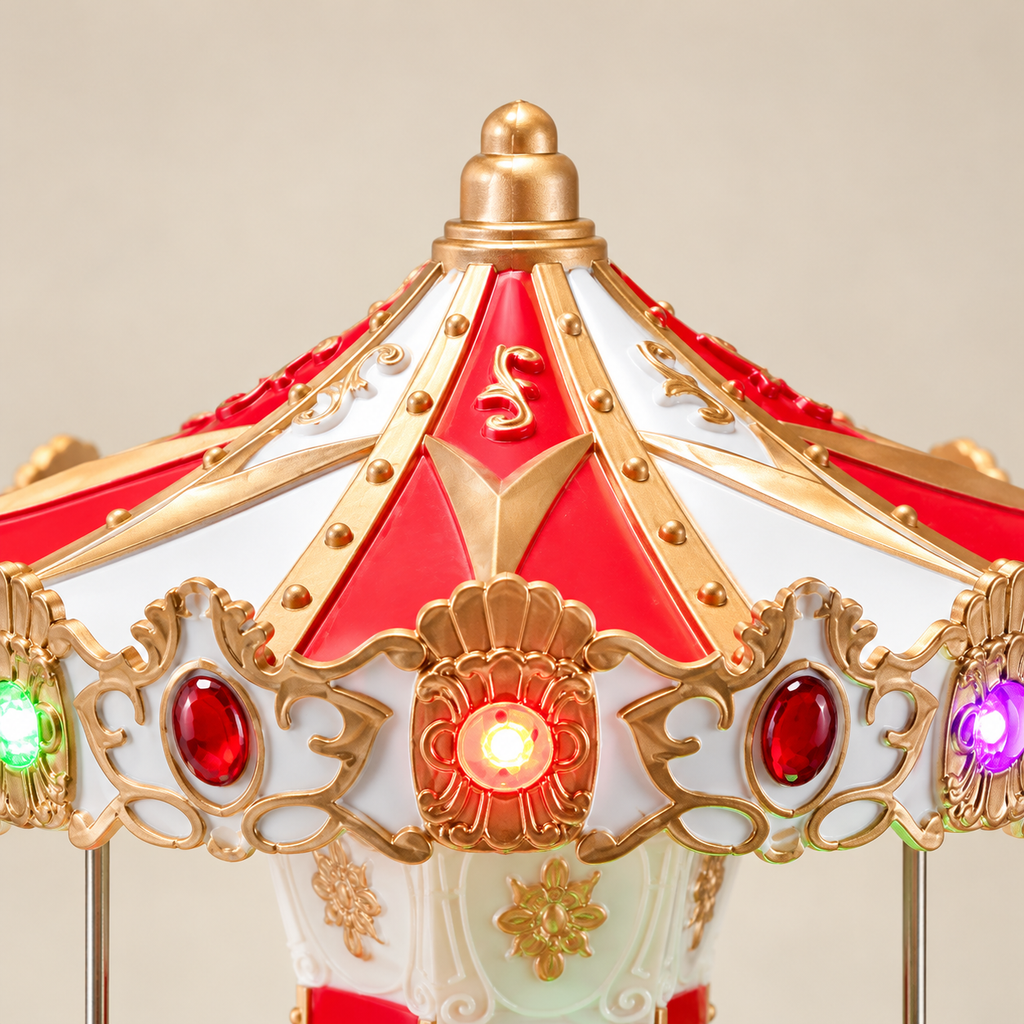 Light-Up Christmas Carousel Music Box