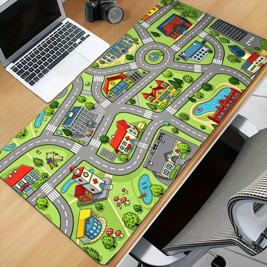 Cartoon City Road Desk Mat