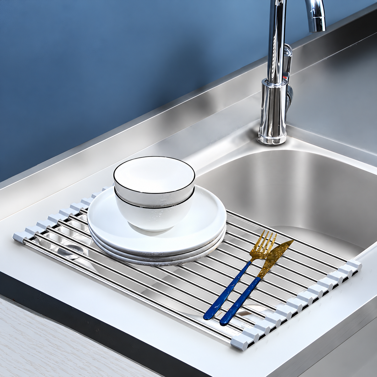 Roll-Up Sink Drying Rack