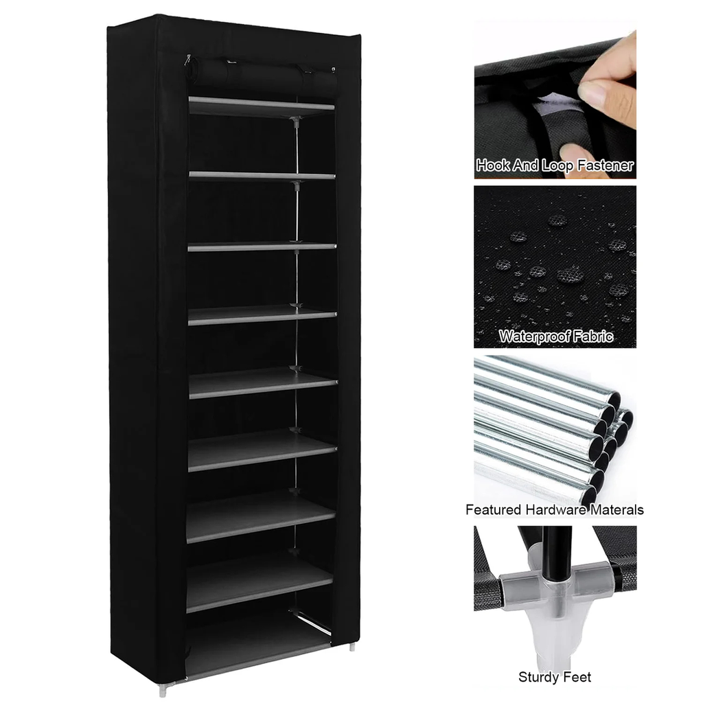 Covered Multi-Tier Shoe Rack