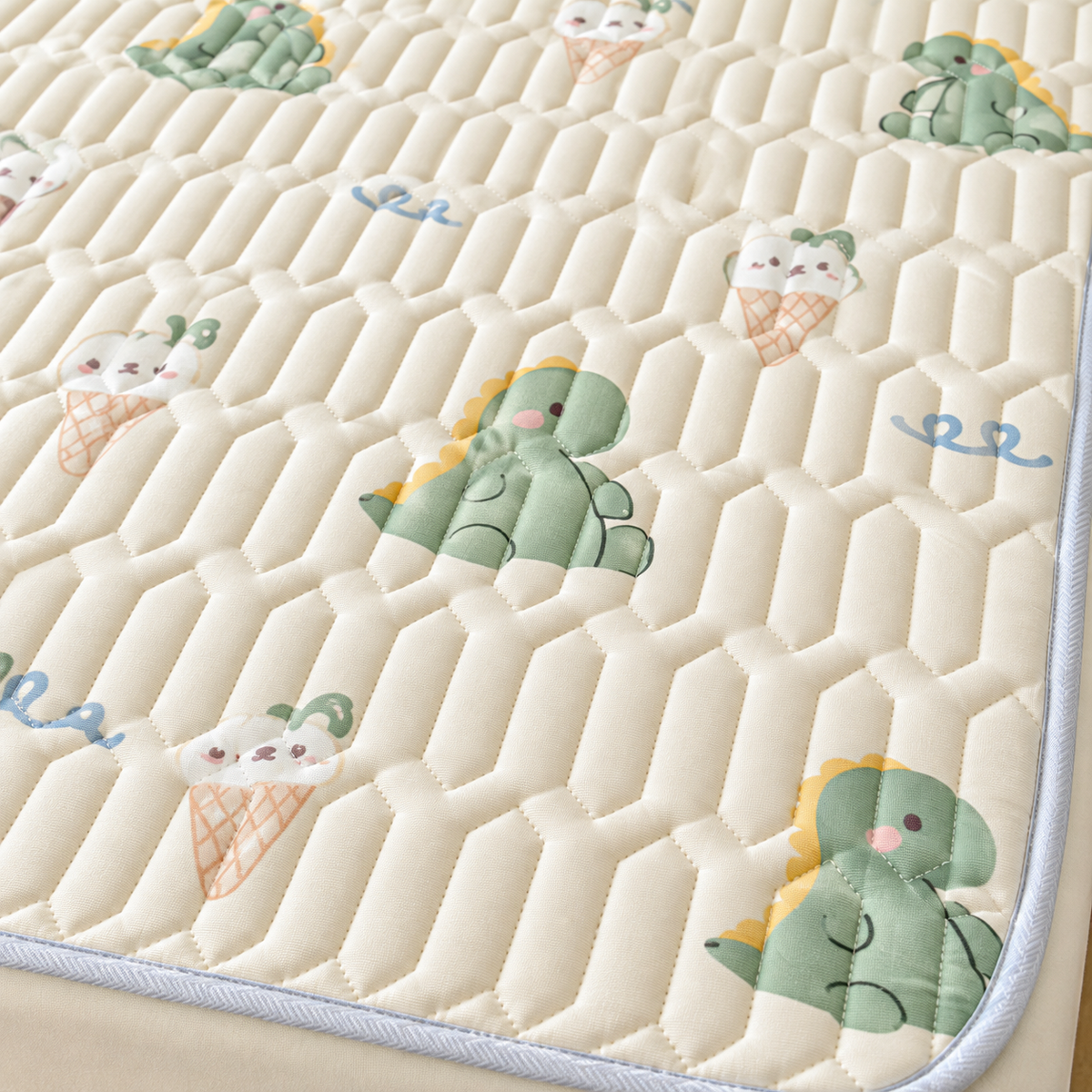 Quilted Printed Fitted Mattress Cover Set