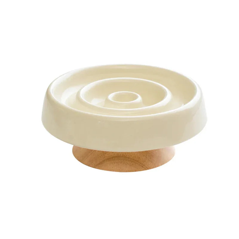 Ceramic Anti-Gulping Slow Feeding Pet Cat Dog Bowl