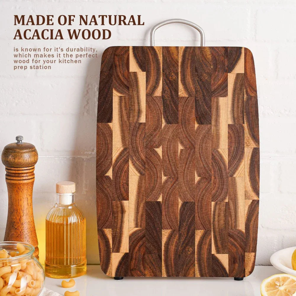 Household Kitchen Large Geometric Grid Splicing Acacia Mangium Chopping Cutting Board
