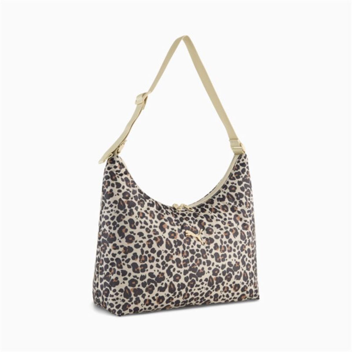 Handväska Puma Pop Slouchy Hobo, vit med leopardmönster