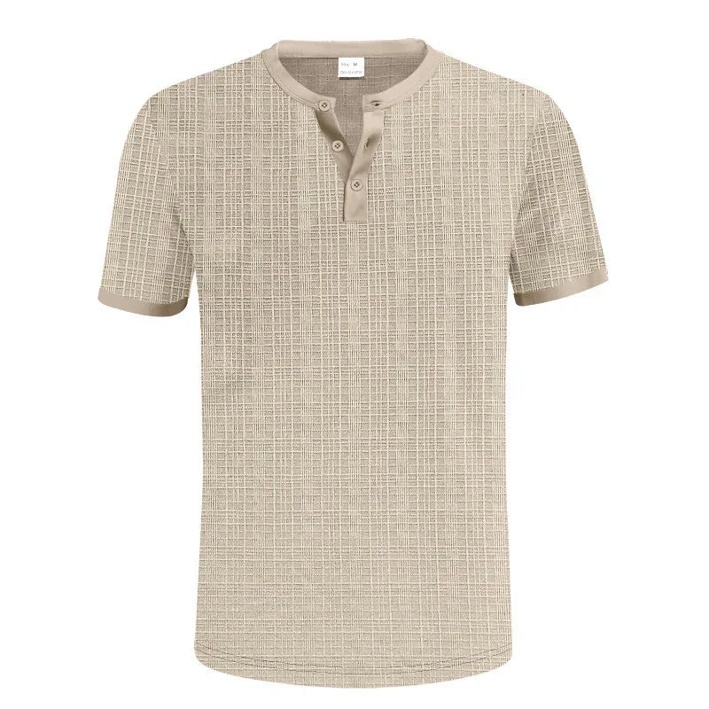 Breathable Men's Casual Buttoned Henley Shirt Top