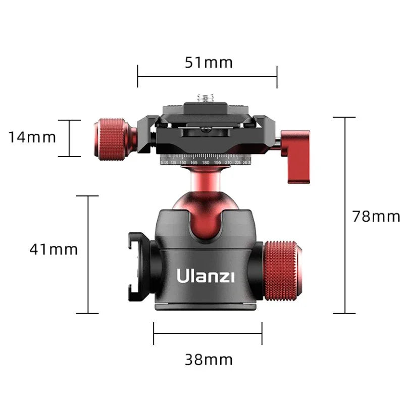 Ulanzi U-70 Kulledsfäste Vlog mit 360-Grad-Grader – Aluminium