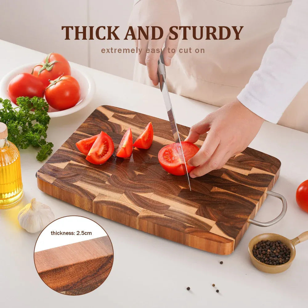 Household Kitchen Large Geometric Grid Splicing Acacia Mangium Chopping Cutting Board
