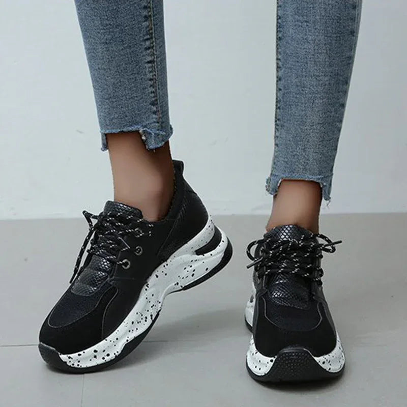 Women's Lace Up Sneakers Walking Running Sports Shoes