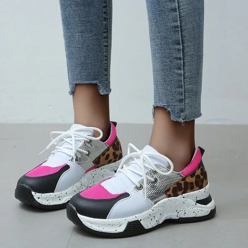 Women's Lace Up Sneakers Walking Running Sports Shoes