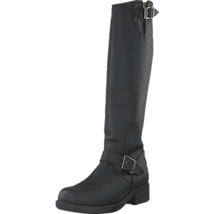 High Zip Back Black Shiny Silver