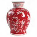 Red and White Ceramic Vases
