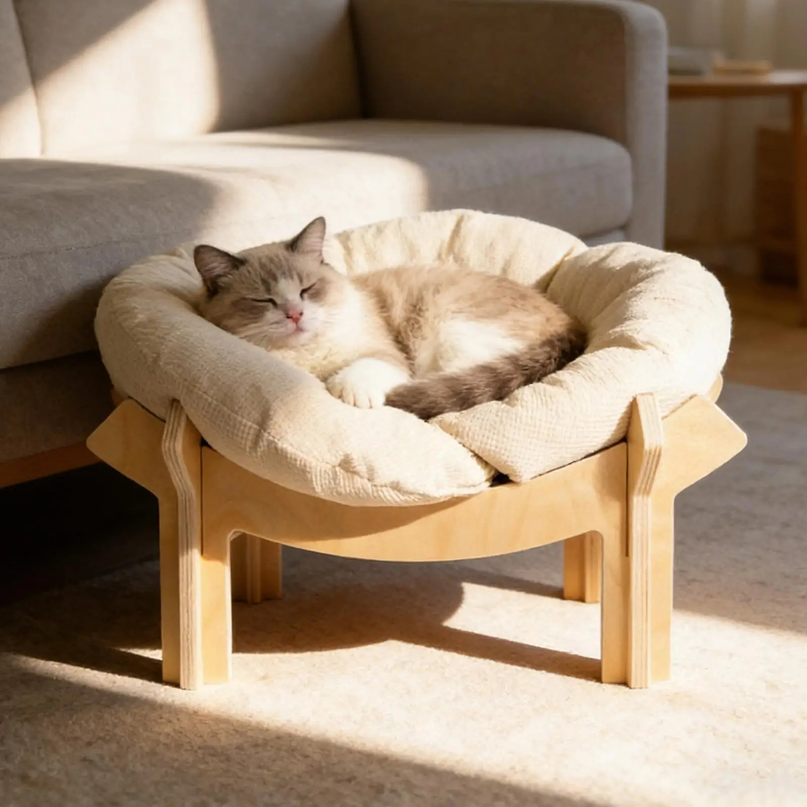 Wooden Frame Cat Bed