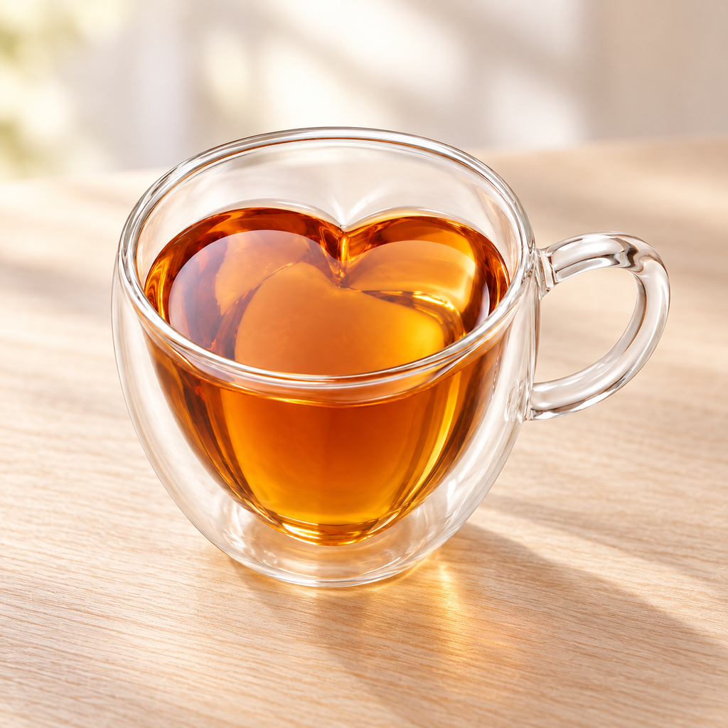 Double-Wall Heart Glass Cup