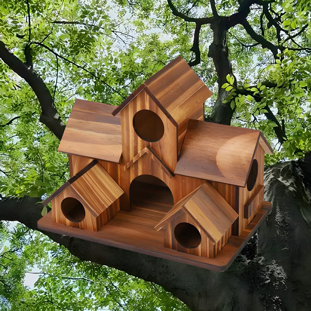 Wooden Multi-House Bird Shelter