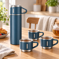 Insulated Flask and 3 Cup Gift Set