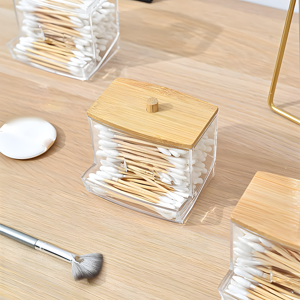 Clear Vanity Containers with Easy-Access Lids