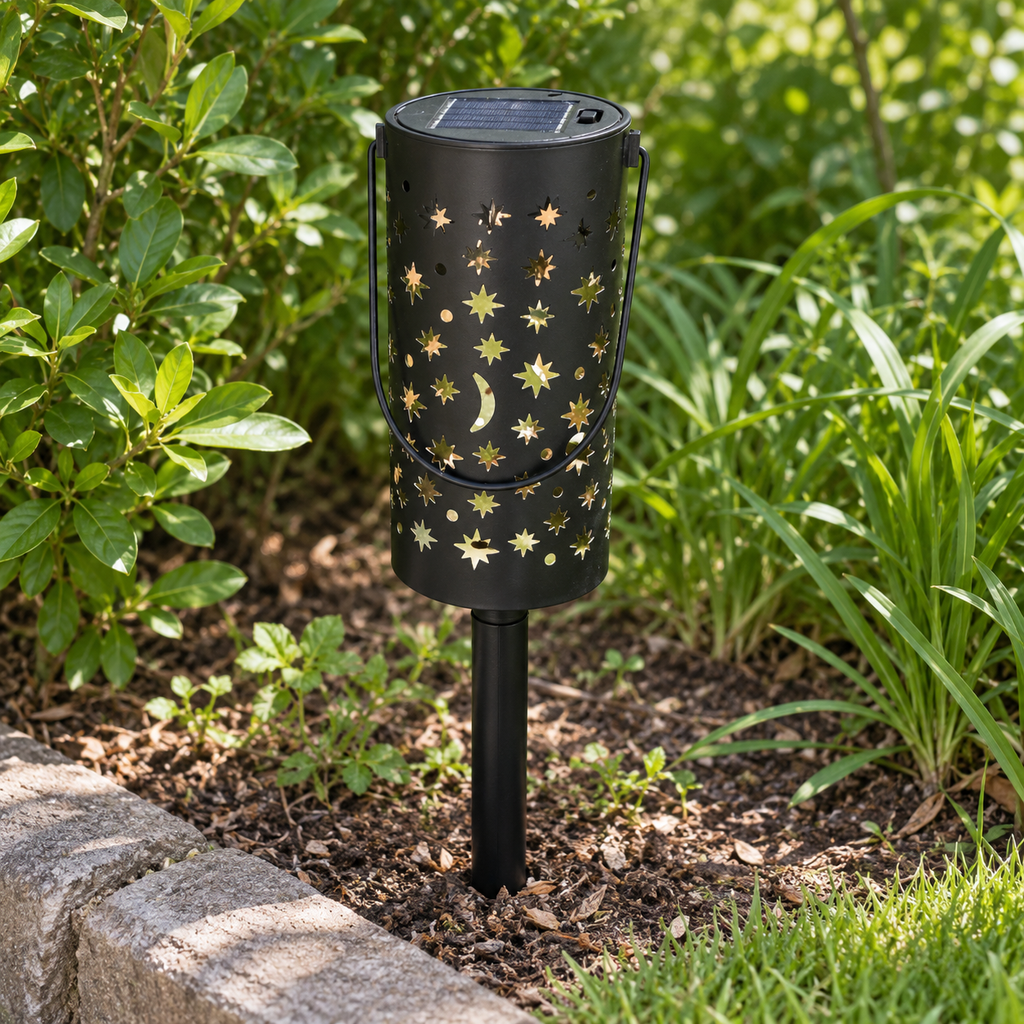 Star and Moon Solar Stake Lantern