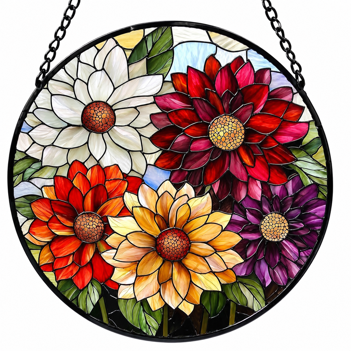 Flower Stained-Glass-Style Suncatcher