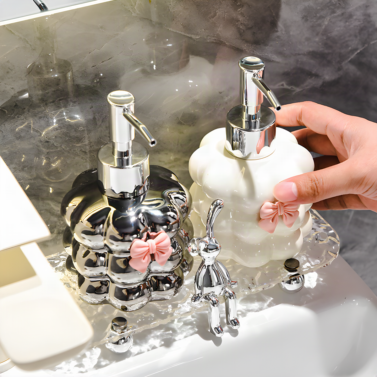 Ceramic Bow Soap Dispenser