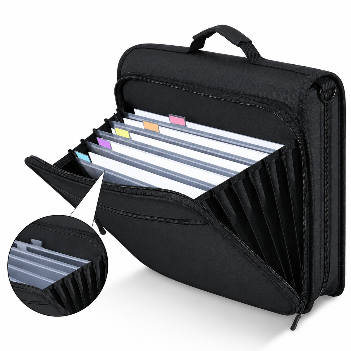 Multi-Compartment Oxford Document Bag