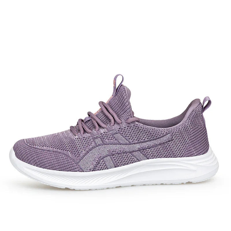 Fly-Knit Sneakers Soft Bottom Non-Slip Women's Running Shoes
