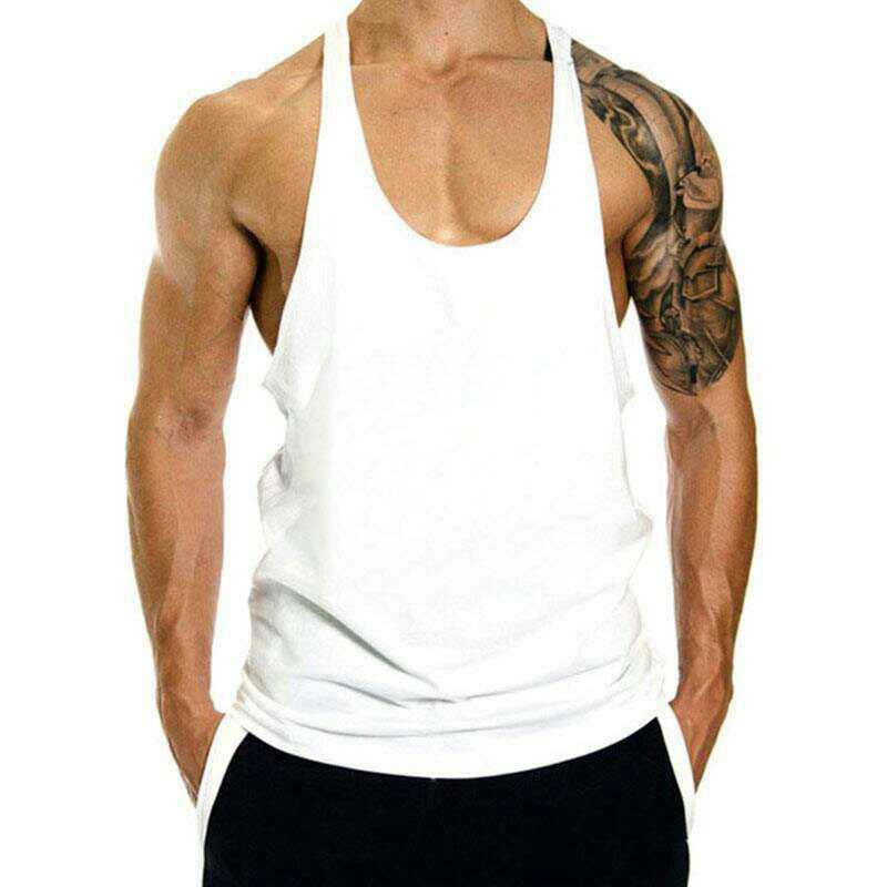Gym Loose Leisure Muscle Sports Vest Men's I-Shaped Tank Top Breathable Sleeveless T-Shirt